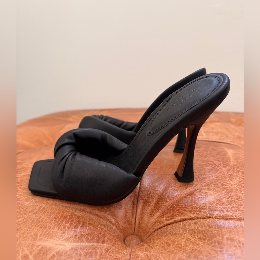 Elegant Black Heeled Mules